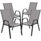 Flash Furniture 5PC Patio Set-31.5RD Glass Table, 4 Gray Chairs TLH-0702303C-GY-GG - alternate 3